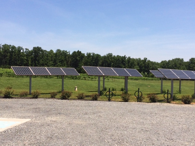  Some of the solar panels used to power the vineyard 